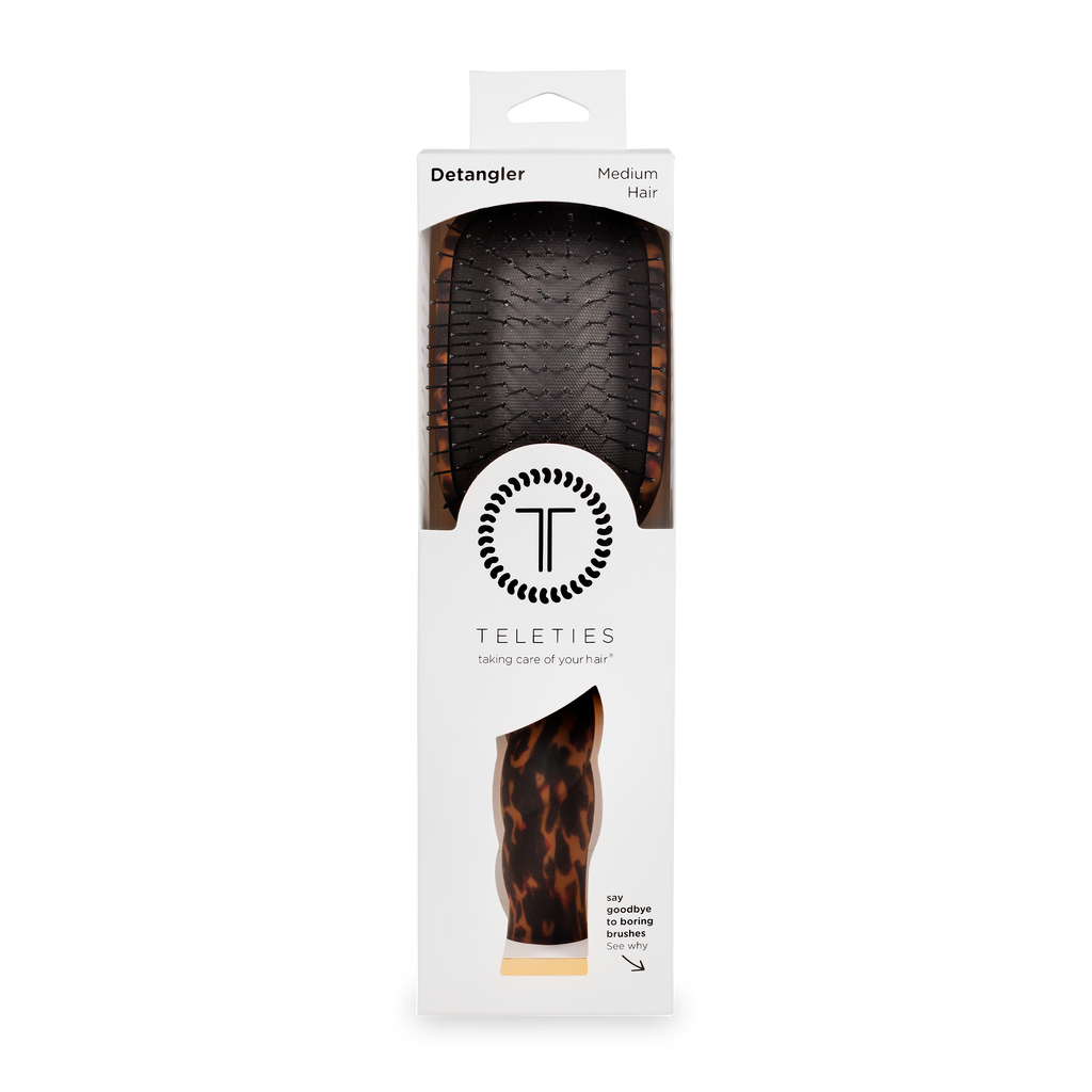 Teleties Detangler Hair Brush for Medium Hair - Tortoise