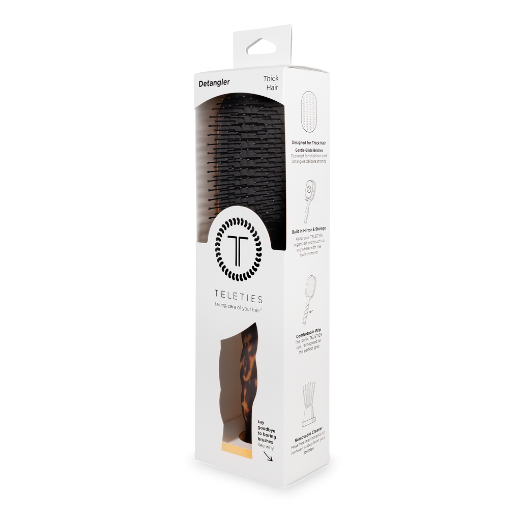 Teleties Detangler Hair Brush for Thick Hair - Tortoise