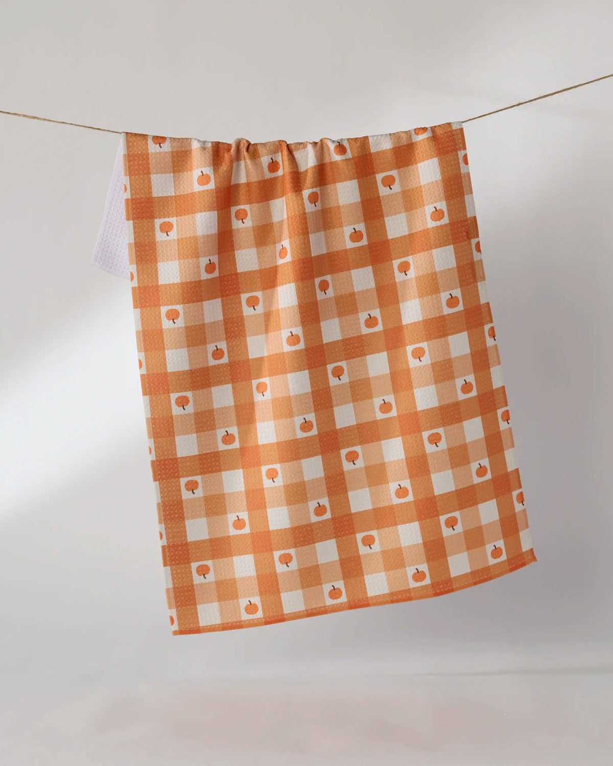 Geometry Pumpkin Check Tea Towel