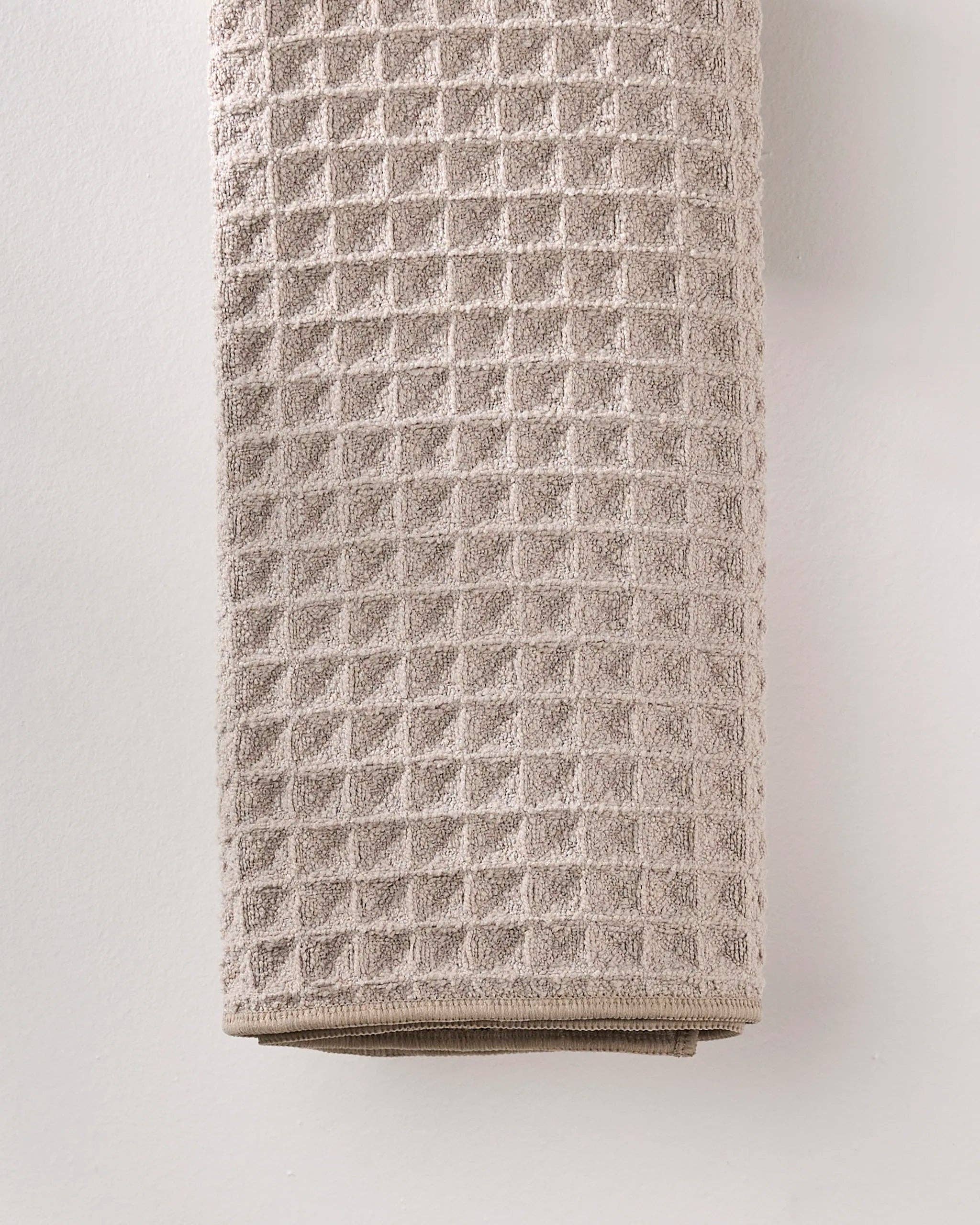 Geometry Taupe Waffle Hand Towel