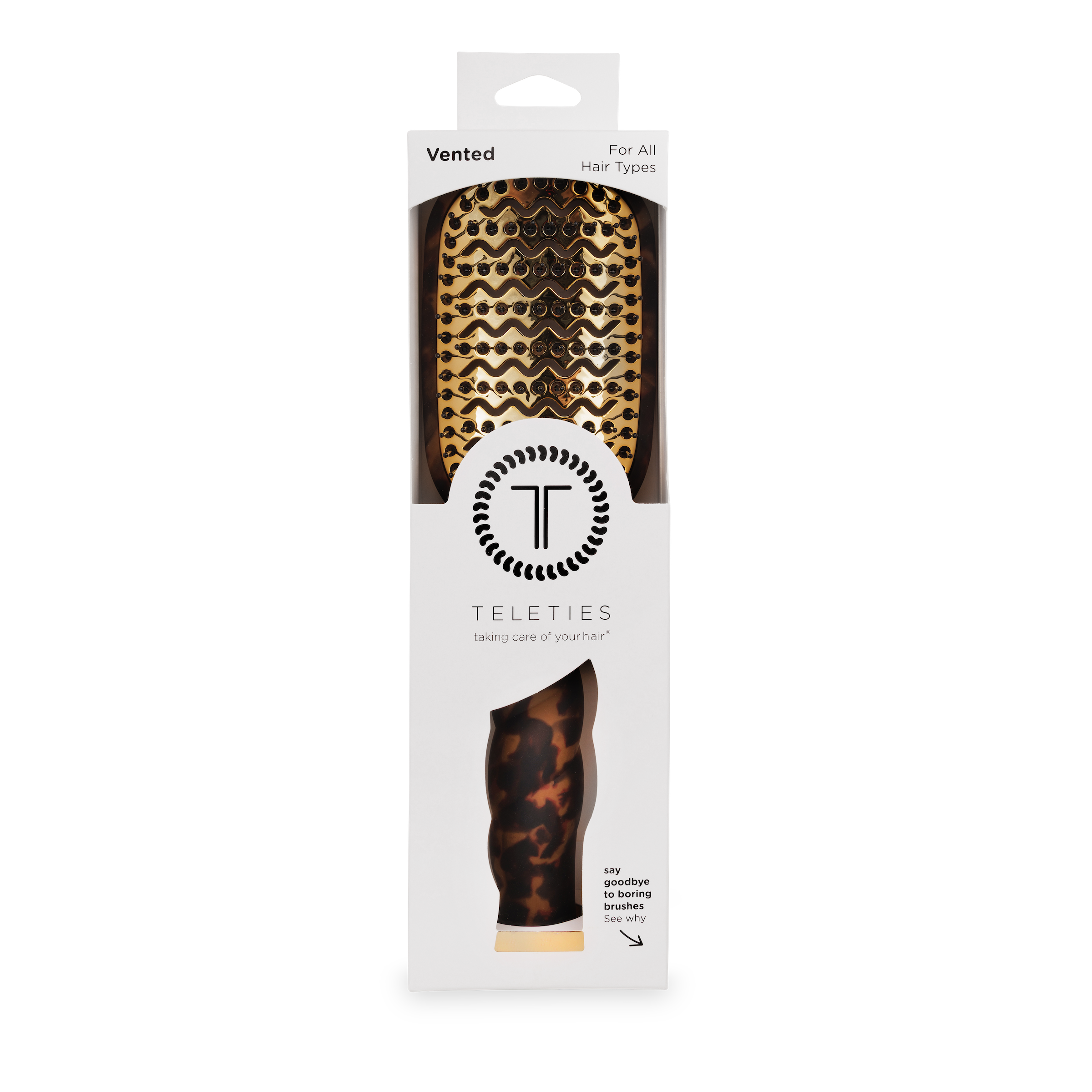 Teleties Vented Hair Brush | Tortoise
