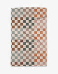 Geometry Autumn Checkers Tea Towel