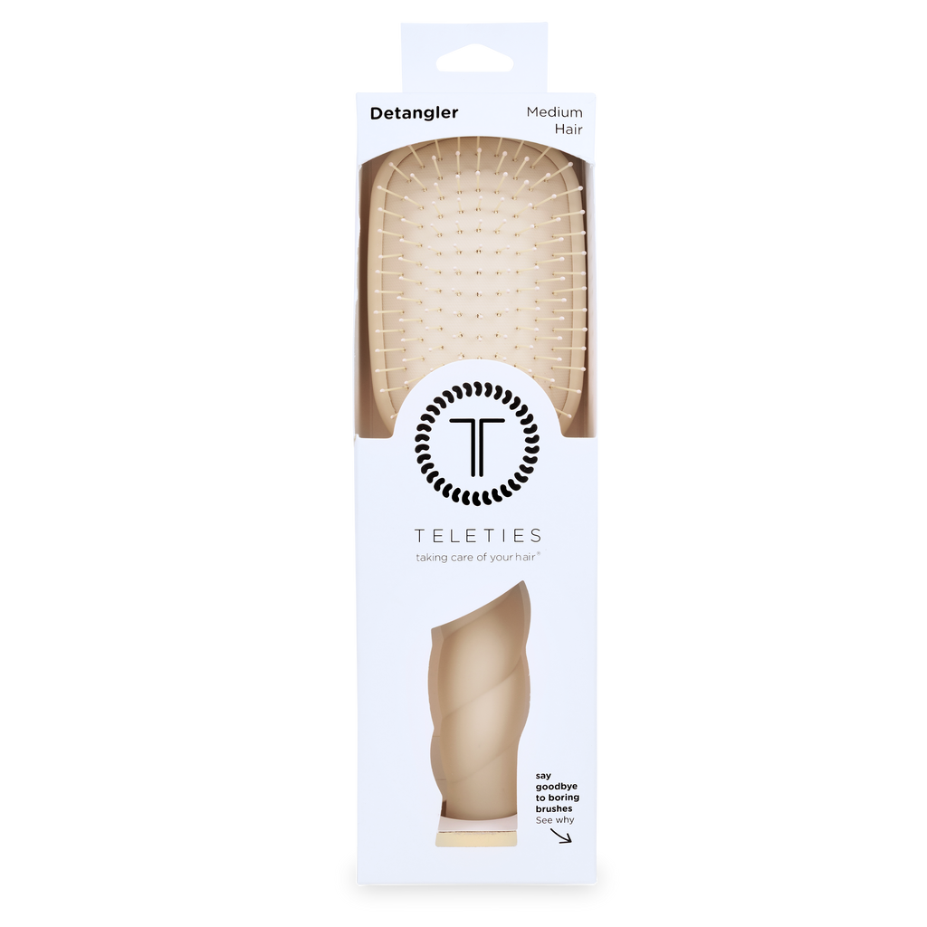 Teleties Detangler Hair Brush for Medium Hair - Tan