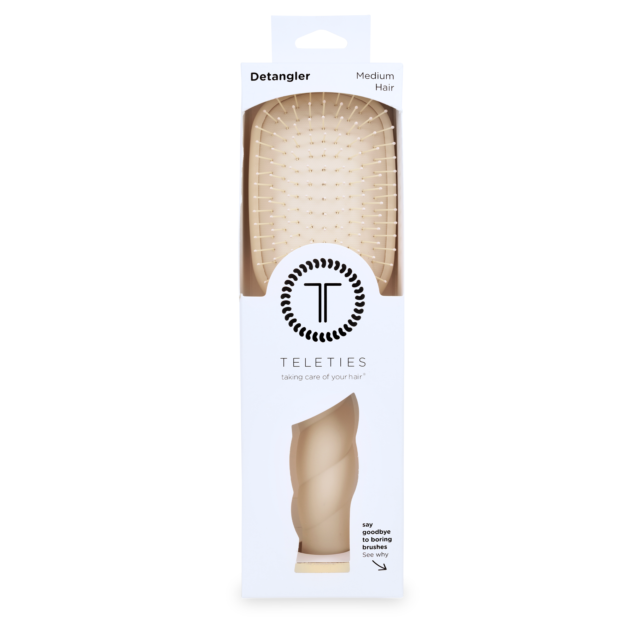 Teleties Detangler Hair Brush for Medium Hair - Tan