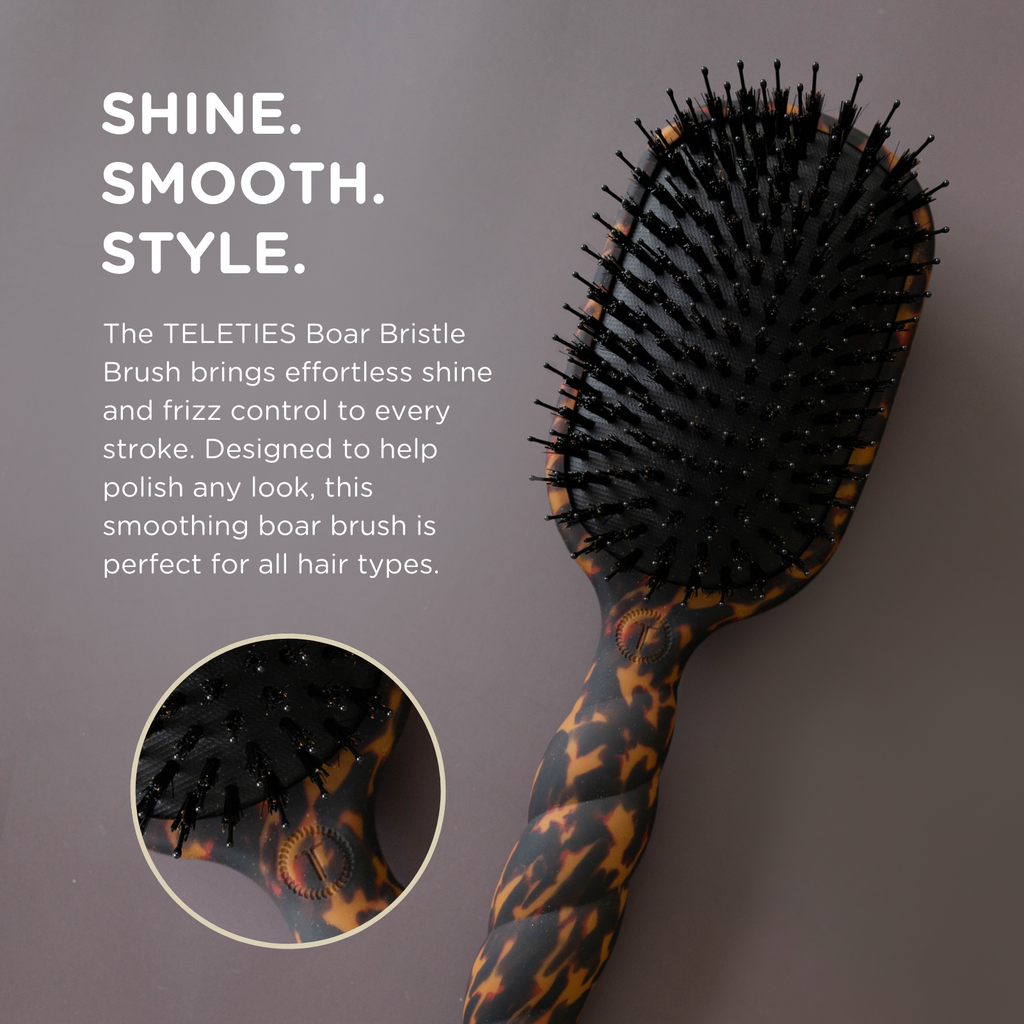 Teleties Boar Brush | Full Size | Tortoise
