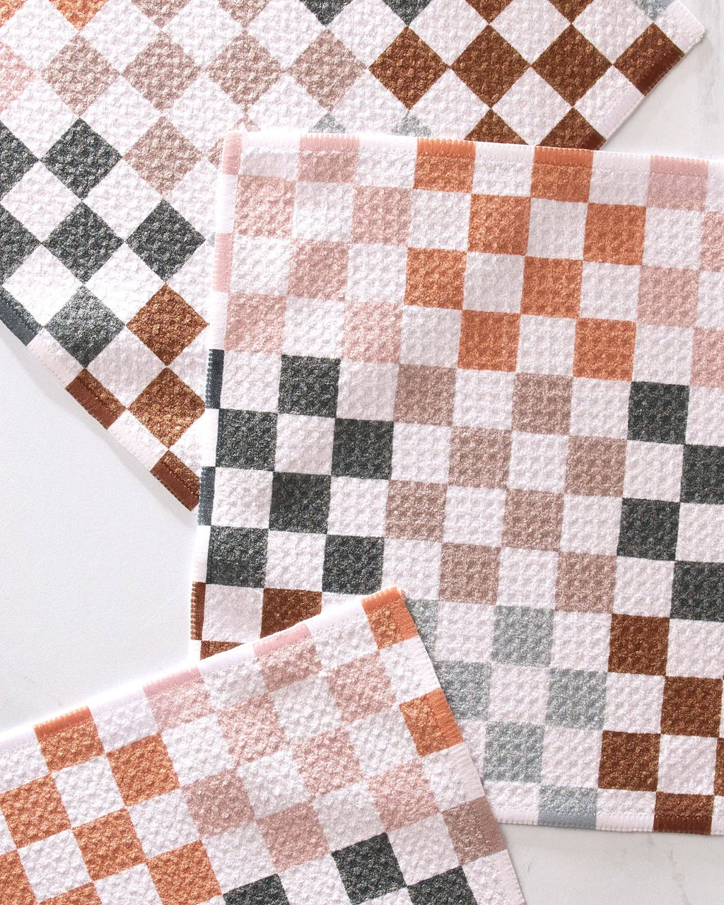 Geometry Autumn Checkers Dishcloth Set