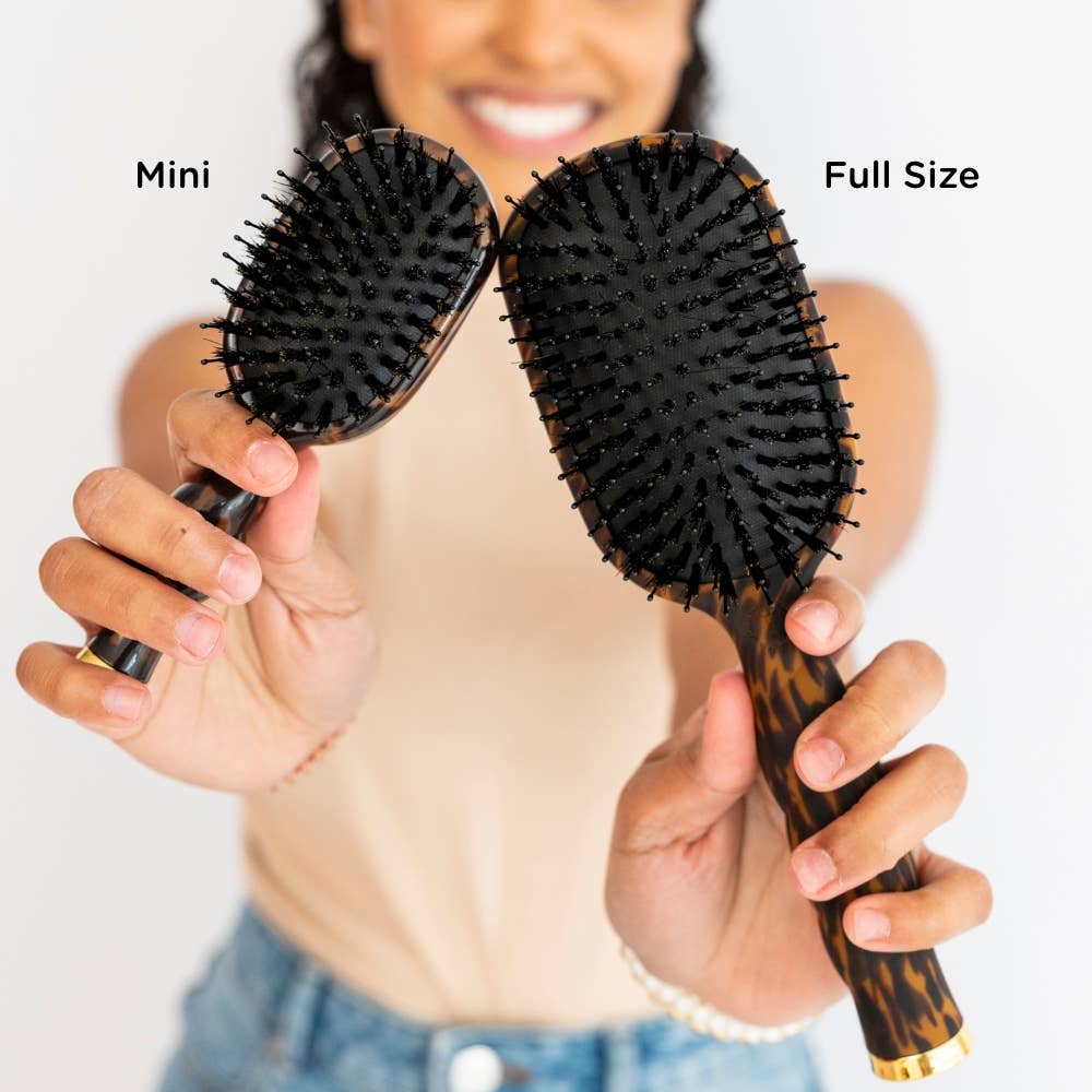 Teleties Mini Boar Brush | Tortoise
