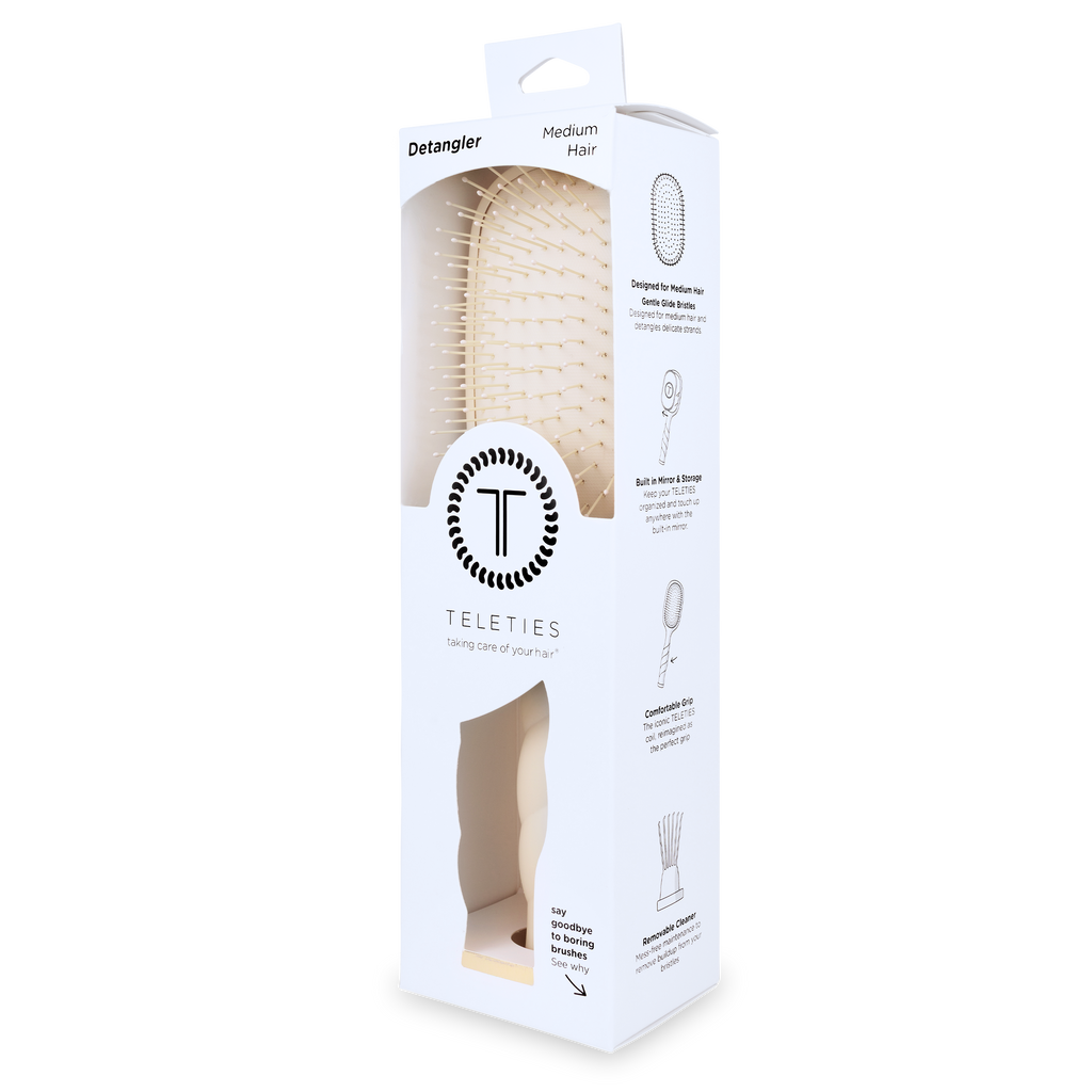 Teleties Detangler Hair Brush for Medium Hair - Tan