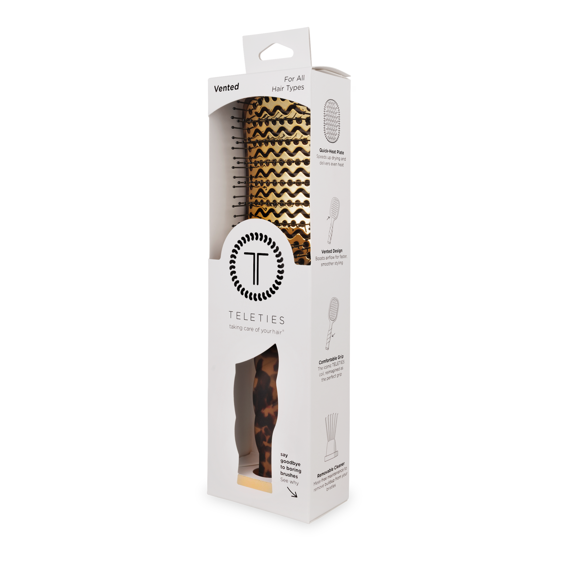 Teleties Vented Hair Brush | Tortoise