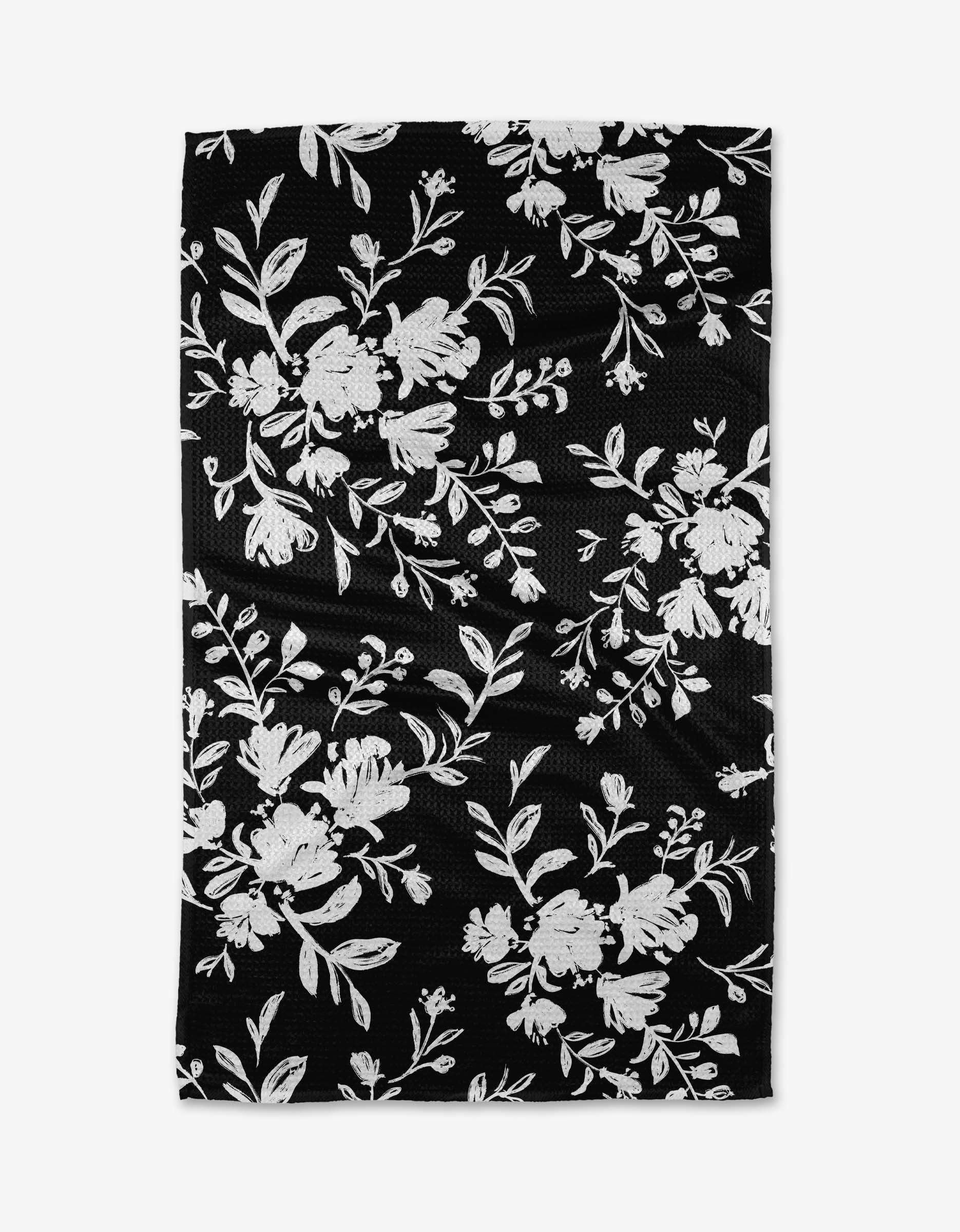 Geometry Botanical Silhouettes Charcoal Tea Towel