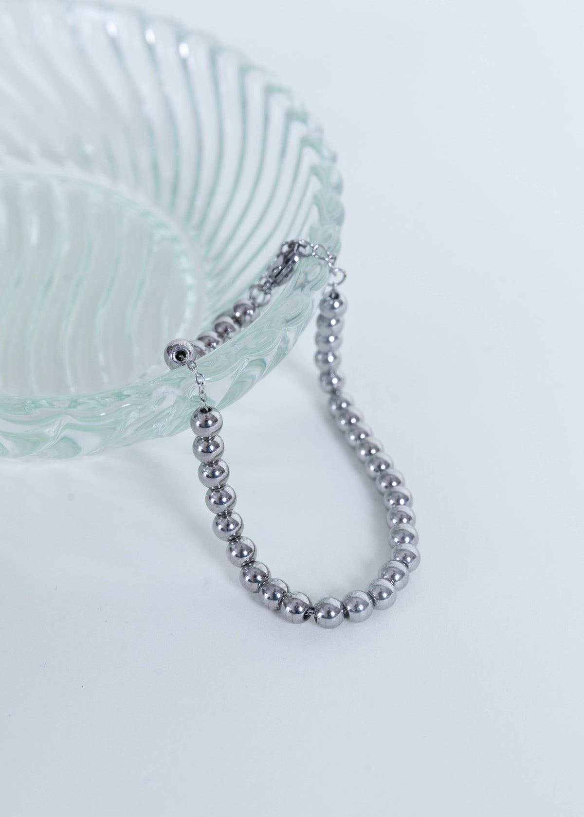 Beaded Bracelet Large - Silver