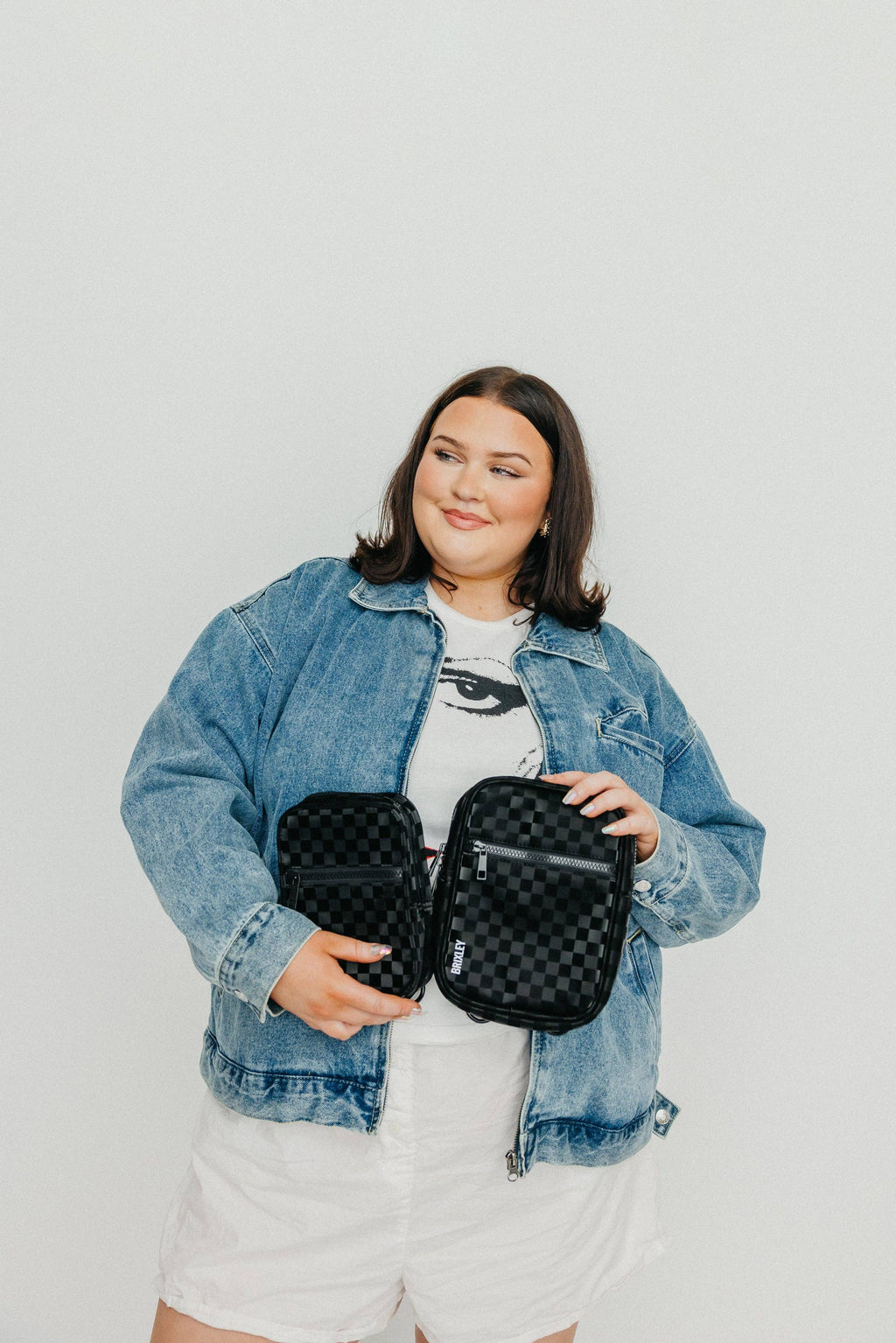 Brixley Shadow Checkered Crossbody Sling