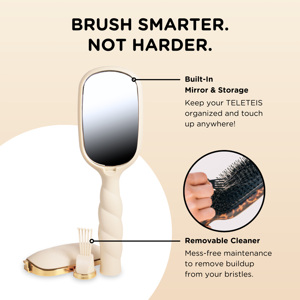Teleties Boar Bristle Hair Brush | Tan
