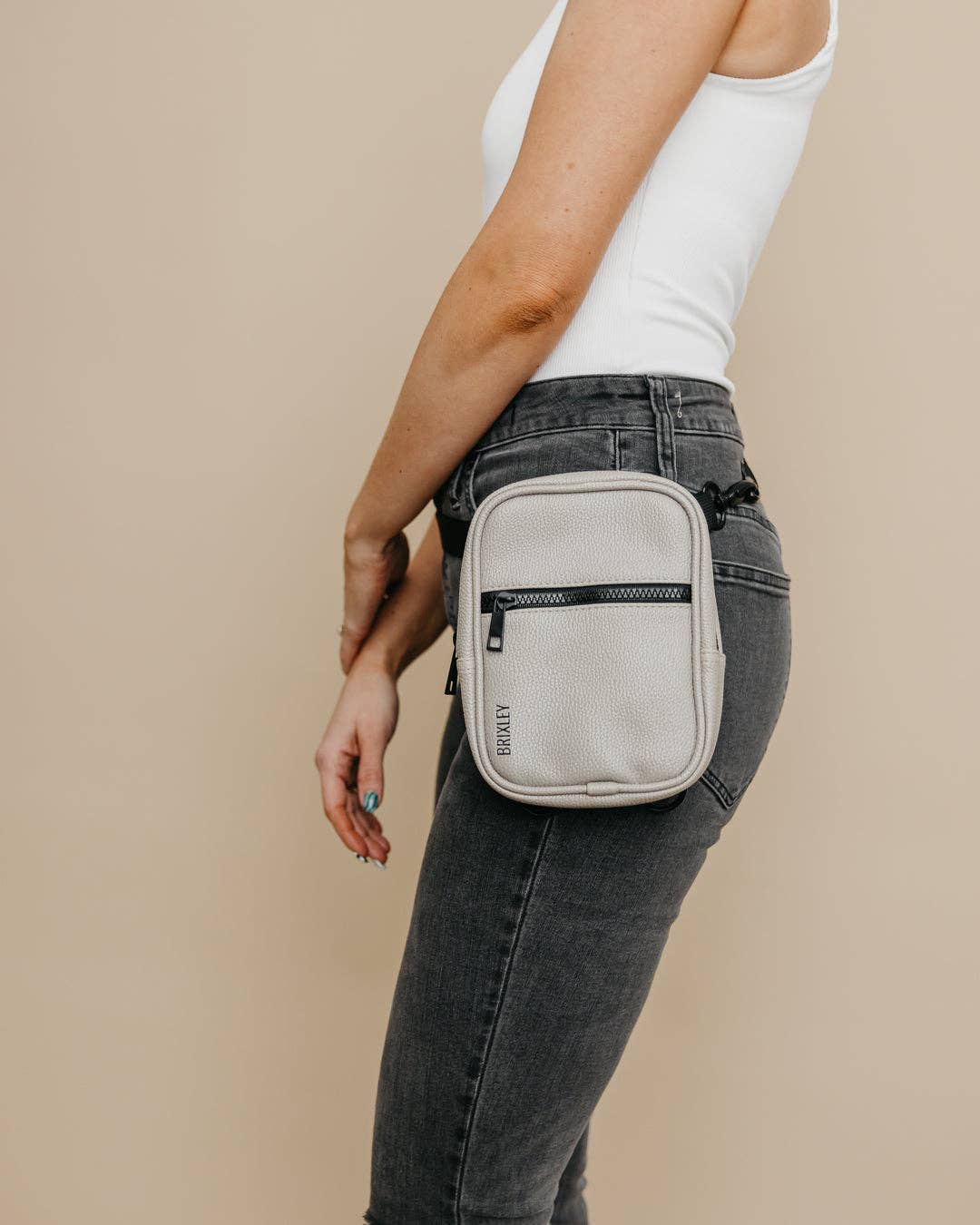 Brixley Leather Stone Crossbody Sling