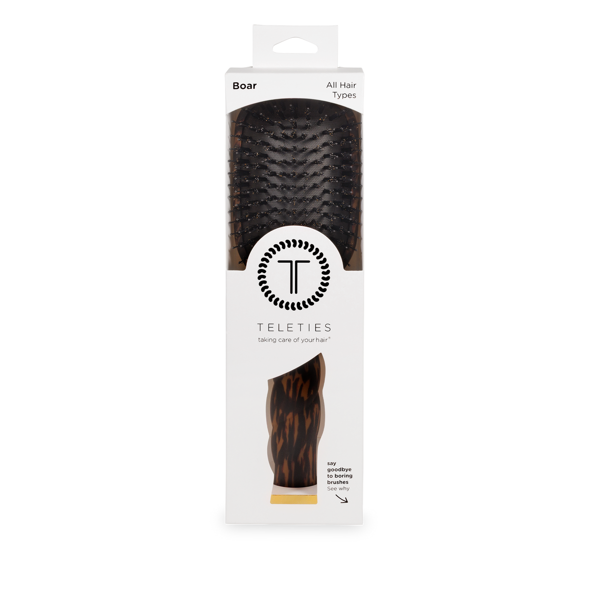 Teleties Boar Brush | Full Size | Tortoise
