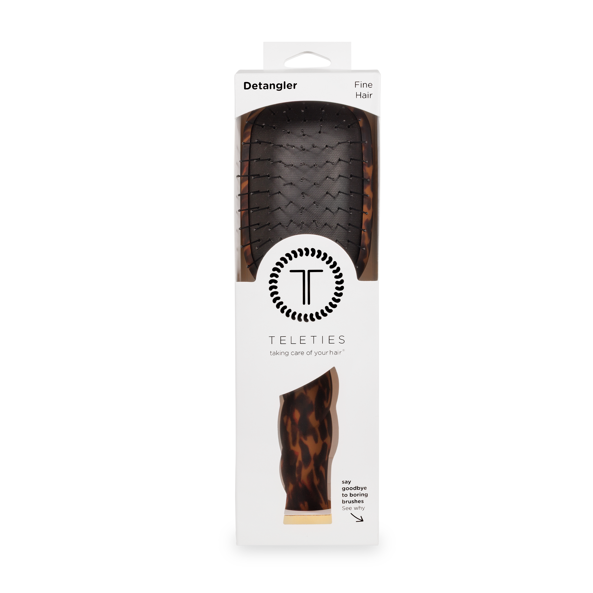 Teleties Detangler Hair Brush for Fine Hair - Tortoise