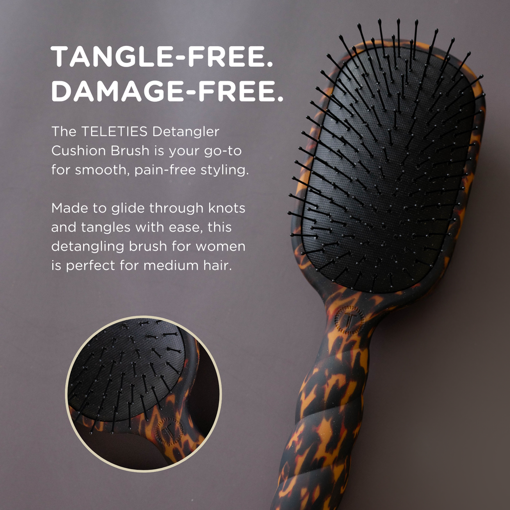 Teleties Detangler Hair Brush for Medium Hair - Tortoise