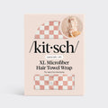 Kitsch Extra Large Quick-Dry Hair Towel Wrap- Terracotta Checker
