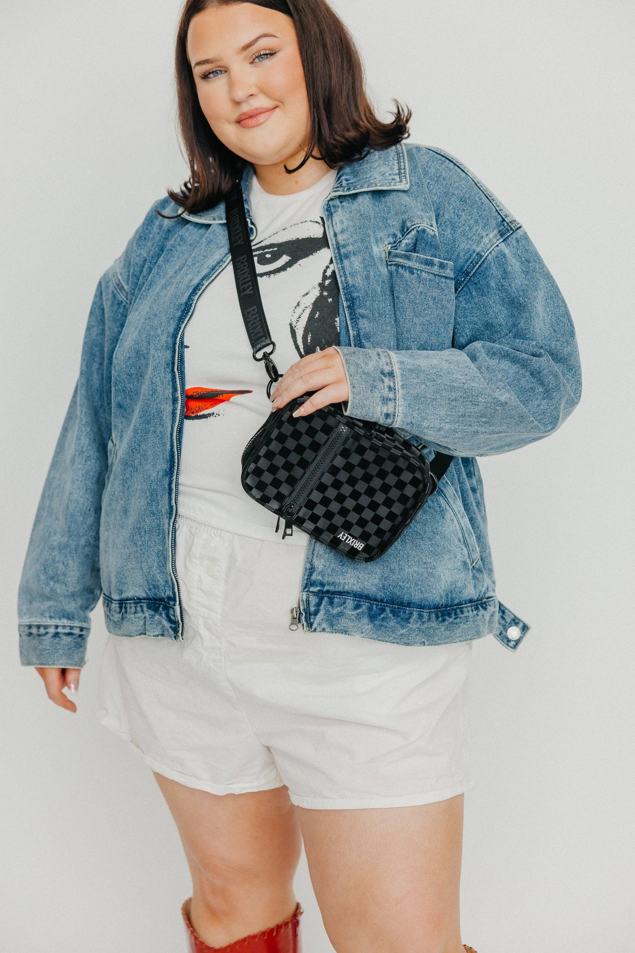 Brixley Shadow Checkered Crossbody Sling