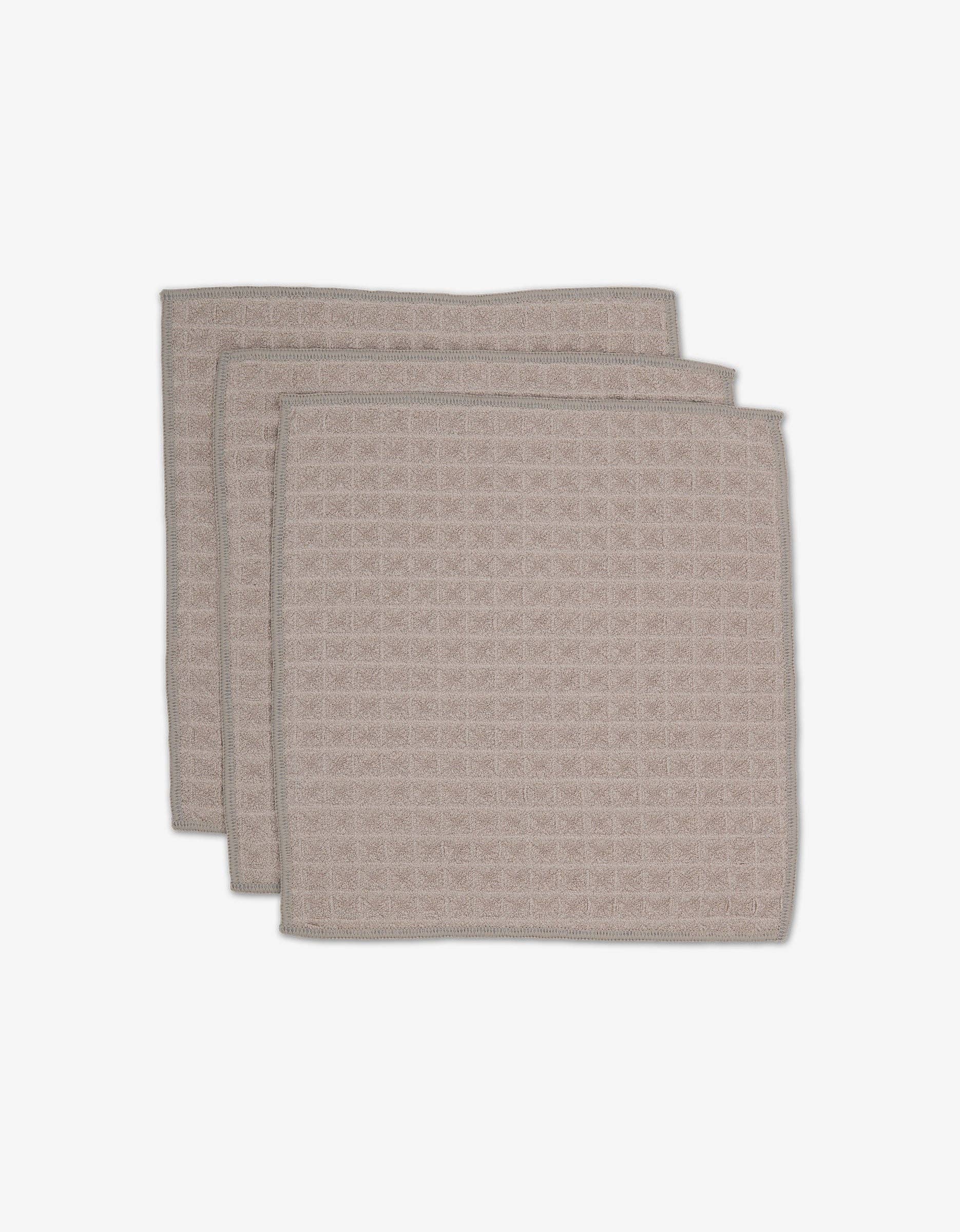 Geometry Taupe Waffle Washcloth Set